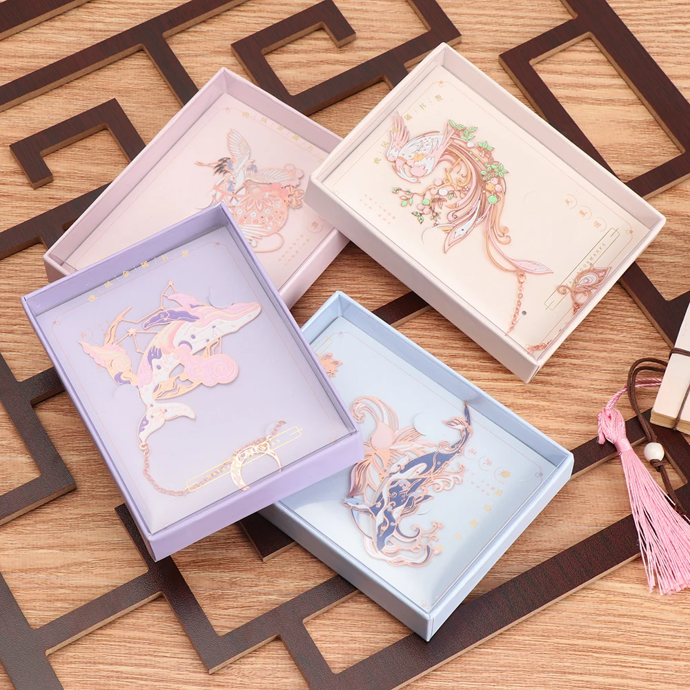 1PC Chinese Style Bookmark Tassel Pendant Retro Book Clip Metal Pagination Mark Stationery Student Gift School Office Supplies