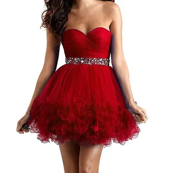 

BGW HT4210 Sweetheart Mini Cocktail Dresses Sleeveless Backless With Crystal Sashes Vestidos De Fiesta Cocter 2020
