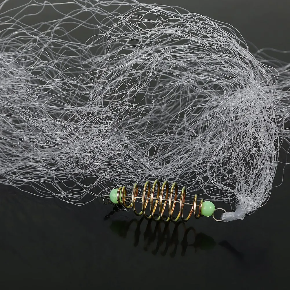 Free Shipping 4Pcs Durable Copper Spring Shoal Fishing Netting with Luminous Beads Mesh Net For Night Fishing Fishing Tackle