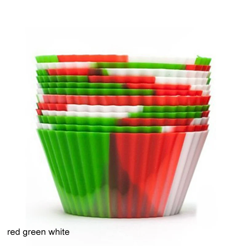 red green white Пищевые аксессуары для выпечки, формы для выпечки, силиконовые камуфляжные инструменты для украшения торта, Формы для кексов, 12 шт - Цвет: red green white