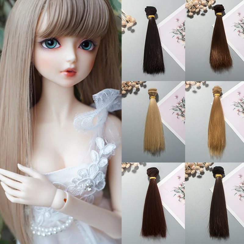 15*100 см куклы аксессуары прямой очень мягкий волоконный парик BJD SD волосы для