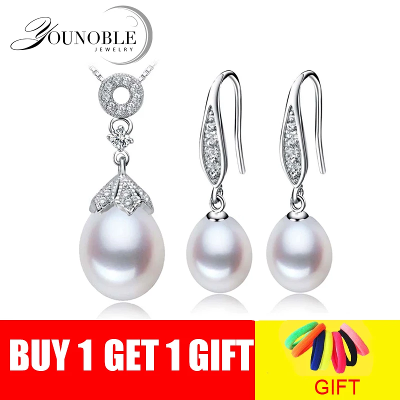 

Natural pearl jewelry bridal jewelry set for women,pearl set 925 silver pendant earring conjuntos joyas de perlas