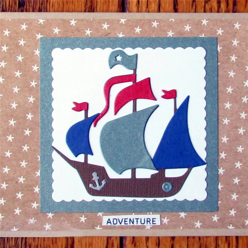 

Sailing Ship Metal Cutting Dies for Scrapbooking DIY Album Embossing Folder Paper Card Maker Template Decor Stencils Crafts 2019