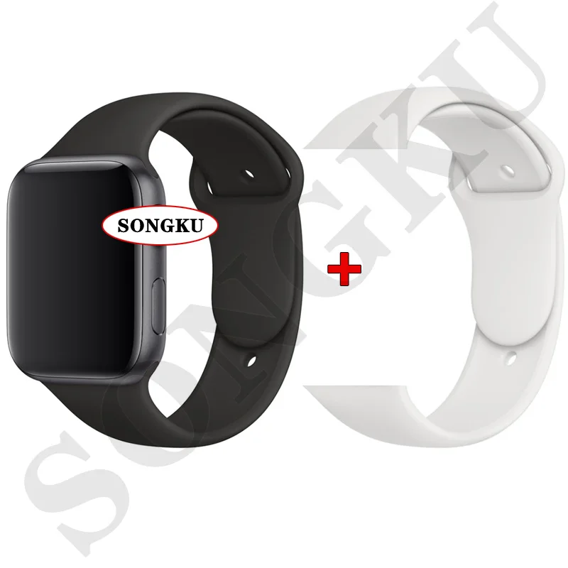 B Black and White SONGKU IWO 12 часы серии 5 1:1 Смарт часы 40 мм 44 мм Bluetooth часы iwo12 для apple iPhone IOS Android управление Siri PK IWO 11 - Цвет: B Black and White