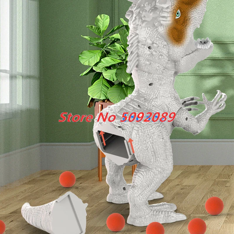 High Simulation Spray Battle Shooting Dinosaur Hungry Shooting Animal Air-powered Gun Soft Bullet Ball Scoring Game Auto  Score 6