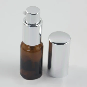 

10ml Amber/Amber Frosted/Black Frosted/Clear Glass Silver Spray And Lotion Pump Bottle