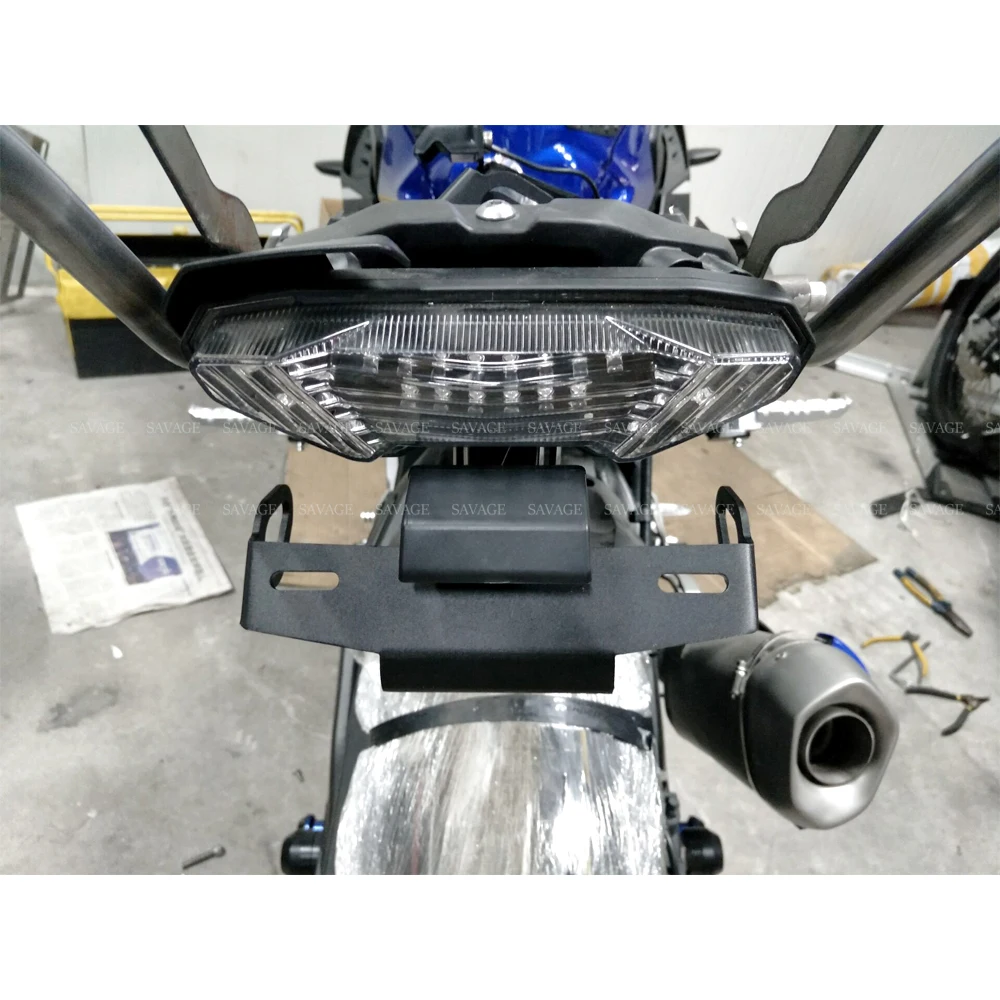 Держатель номерного знака светодиодный светильник для YAMAHA MT-09 FZ-09 MT-10 FZ-10 MT-07 Tracer- мотоцикл хвост аккуратные предохранительный нейтрализатор