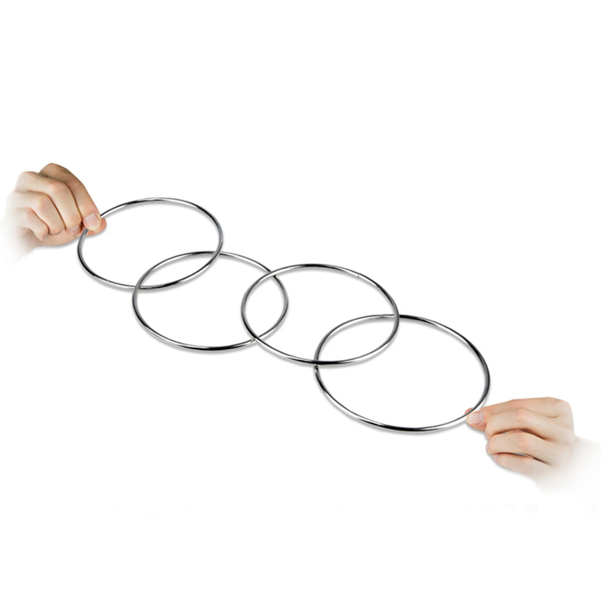 1 Set Of 4 Metal Chinese Linking Rings Magic Tricks Professional Magician Magic Tricks Close Up Magic