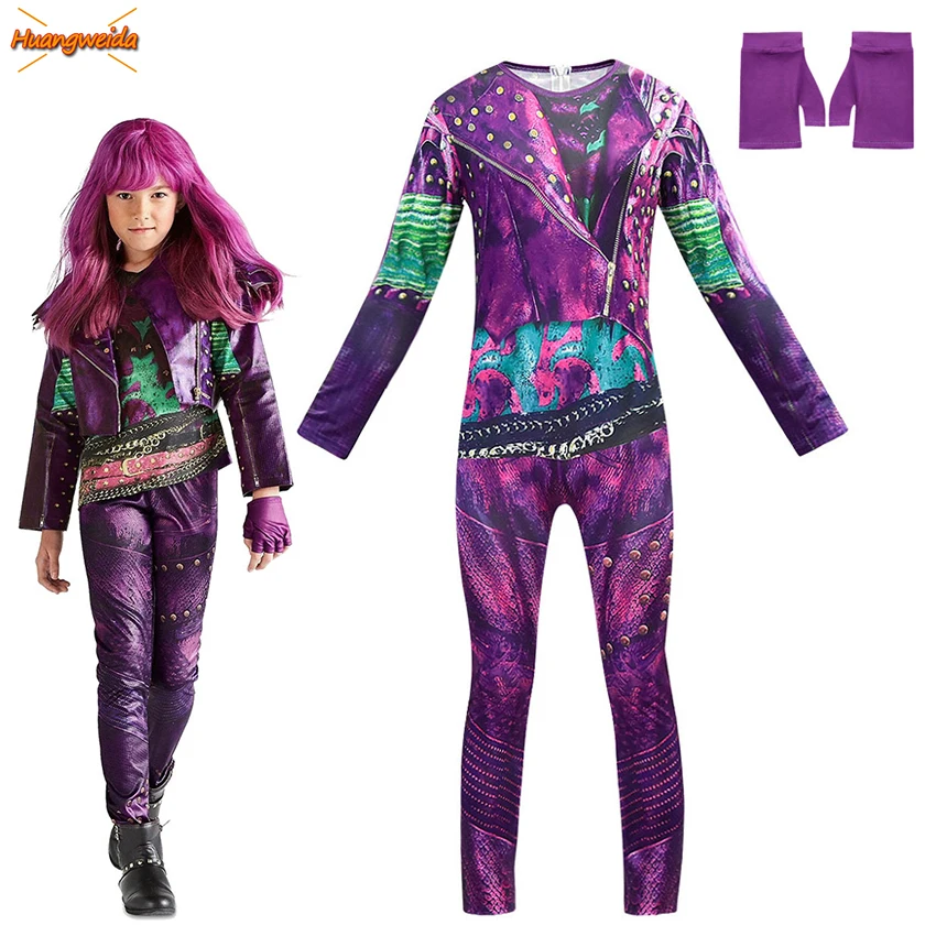 

Mal Costumes Kids Halloween Costumes for Kids Jumpsuits Audrey Cosplay Anime Halloween Dress Mermaid Tail Fantasia Girls