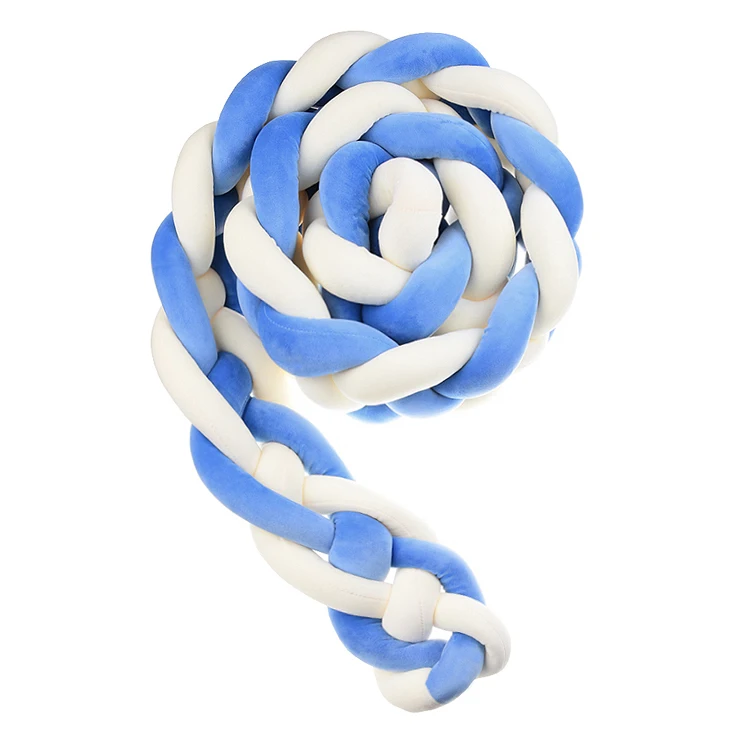 4 braid white 2M 200 см детская кровать бампер четыре слоя завязанная коса бампер детская защита для кроватки Младенческая Подушка бампер - Цвет: 4 braid white 2M