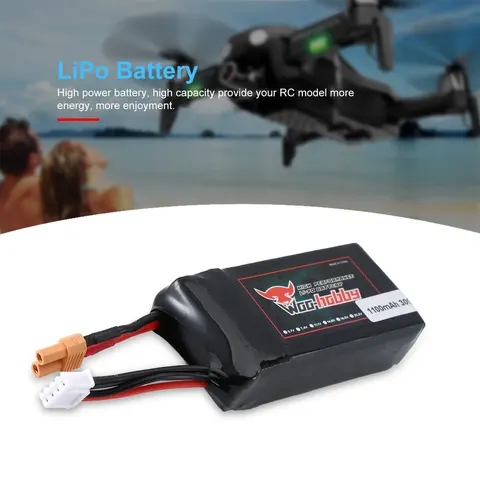 Woo hobby RC LiPo Battery 111V 1100mAh 30C XT30 Plug Lithium Battery Li on Battery LiPo Cell For RC Airplane Drone Boat title=