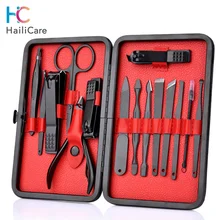 15 шт. в 1, машинка для стрижки ногтей из нержавеющей стали, триммер, набор для ухода за ушами, набор для маникюра и педикюра, инструменты для дизайна ногтей