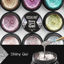 ROSALIND Gel Nail Polish Set Shiny Platinum Nails Art For Manicure Poly Gel Lak UV Colors Top Base Coat Primer Hybrid Varnishes