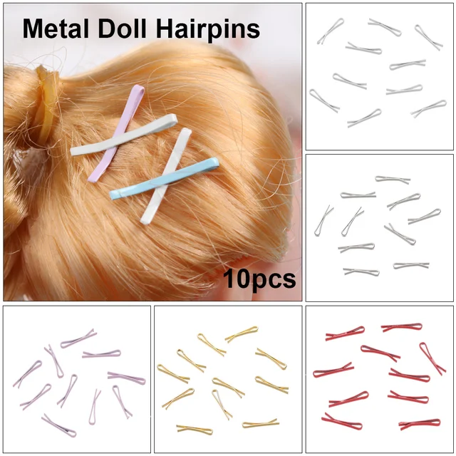 10PCS 1.1cm Mini Metal Clip for Doll Candy Color Cute Tiny Headwear Hairclip DIY Doll Accessories Princess Hairpin 2