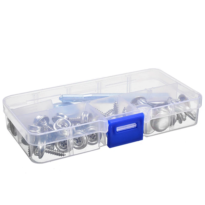 

62pcs/set Stainless Steel Snap Fastener Clips Kit Button Tool Press Studs Set Craft Snaps Fixing Tool