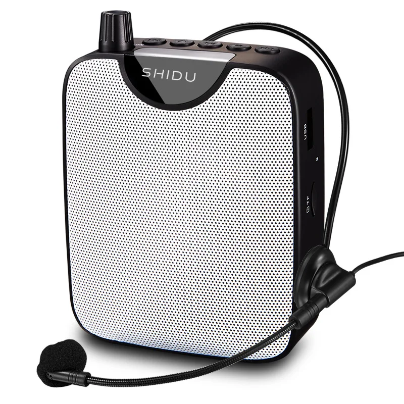 

New Portable Megaphone Wired Voice Amplifier Teaching Sales Mini Loudspeaker with Mic For Teacher Support FM Radio TF Card AUX