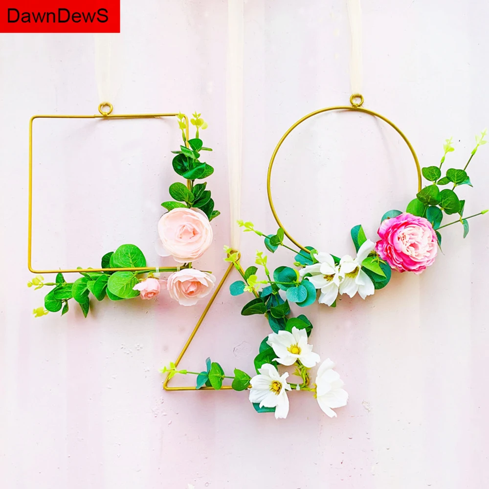 Искусственные цветы для фотографий железная золотая металлическая подвеска