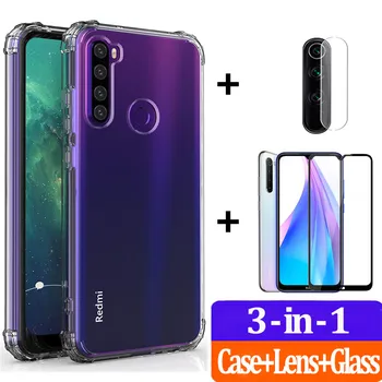 Перейти на Алиэкспресс и купить Силиконовый чехол для телефона Xiaomi Redmi 9 Note 9 S 8T 7 Pro Чехол+стекло+ камеры,Мягкий Прозрачный чехол для Redmi Note 8Pro 8 T 9S Case ксиоми редми 9 с нот 8про но...