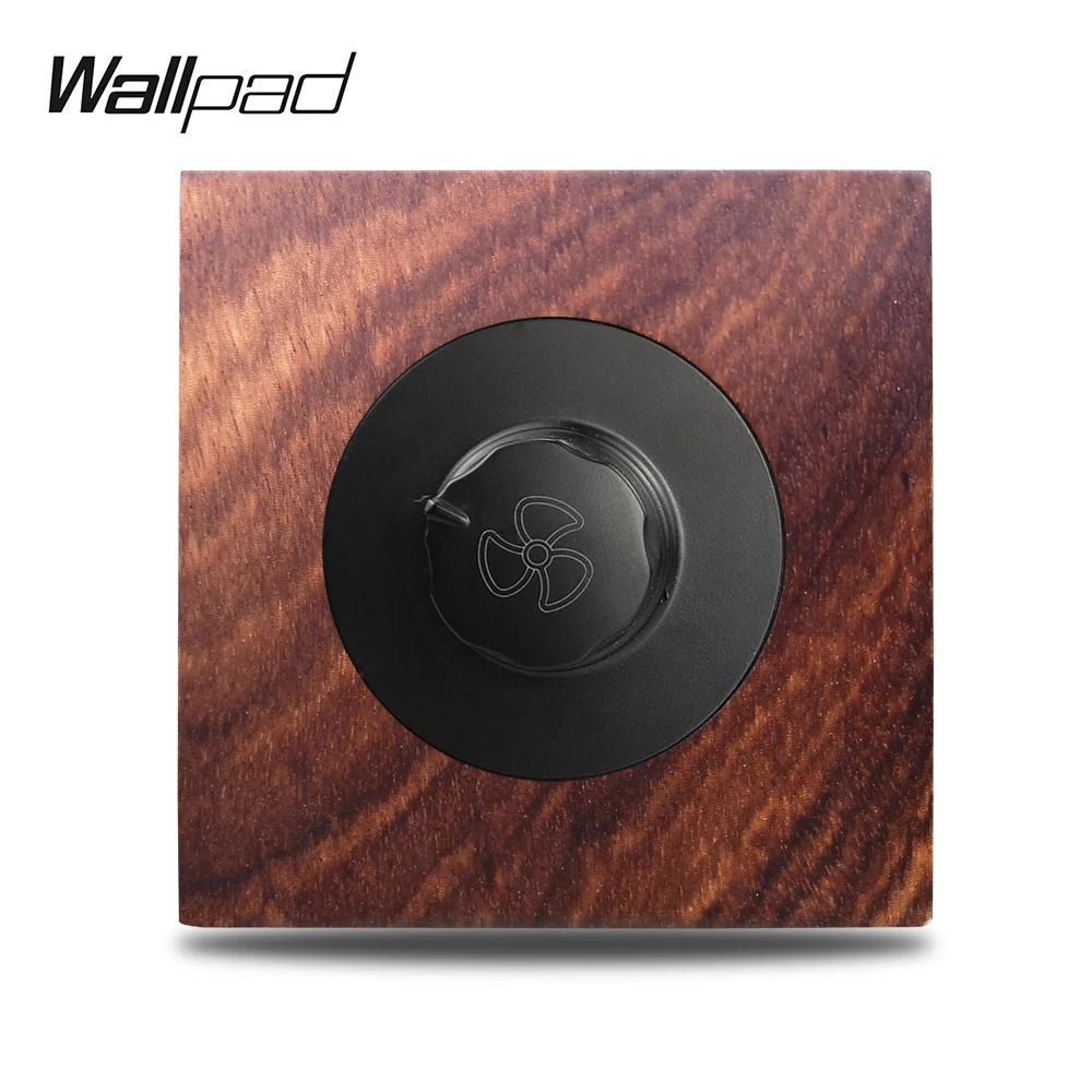 Wallpad L6 Подлинная древесина Панель 1 Gang Скорость вентилятора регулятор переключатель - Цвет: Genuine Wood Plate