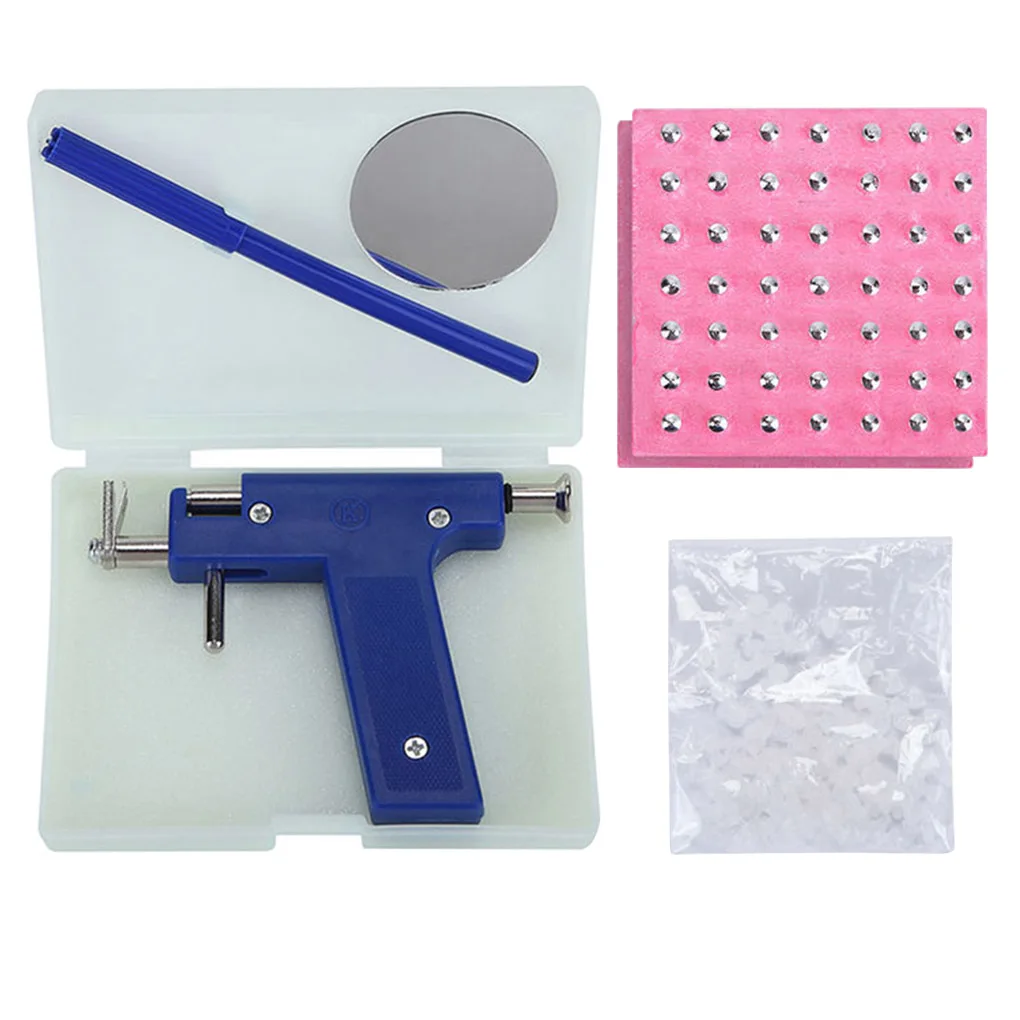 Piercing Gun Kit 1/5/10 pcs Professional Ear Stud steel Gold Earring Safe Sterile Ear Nose Navel Body Piercing Gun Set No Pain