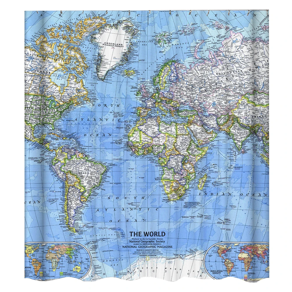 Bathroom Supplies Anti Bacterial With Hooks Polyester Fabric Digital Printing Waterproof Shower Curtain Fade Resistant Practical | Дом и сад