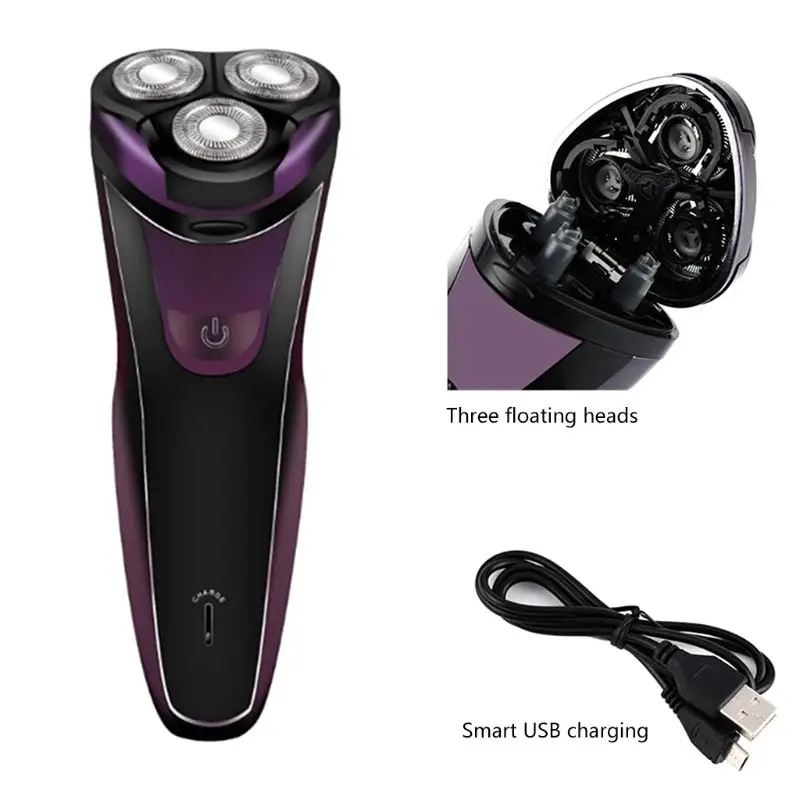 

1 SET Electric Shaver 3D Triple Floating Blade Heads Rechargeable Shaving Razors Men Beard Trimmer