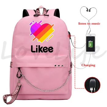 

Likee Like Backpack USB Charging Backpack Likee APP Bag School Shoulders Bag Daily Backpack USB Design Backpack Fashion Backpack