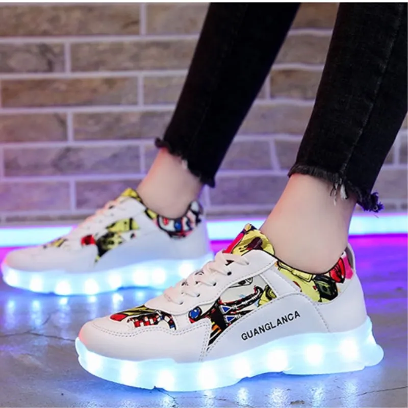 Zapatillas luminosas para hombre y mujer, zapatos luminosos informales con brillantes, Usb, calzado adultos y niñas, para fiesta y baile, verde, novedad de 2022 AliExpress