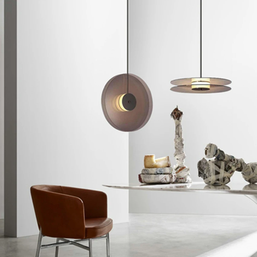 

Nordic LED Iron Art Glass CD Record Pendant Lights Lighting Modern Indoor Living Room Lamp Bedroom Bedside Decor Light Fixtures