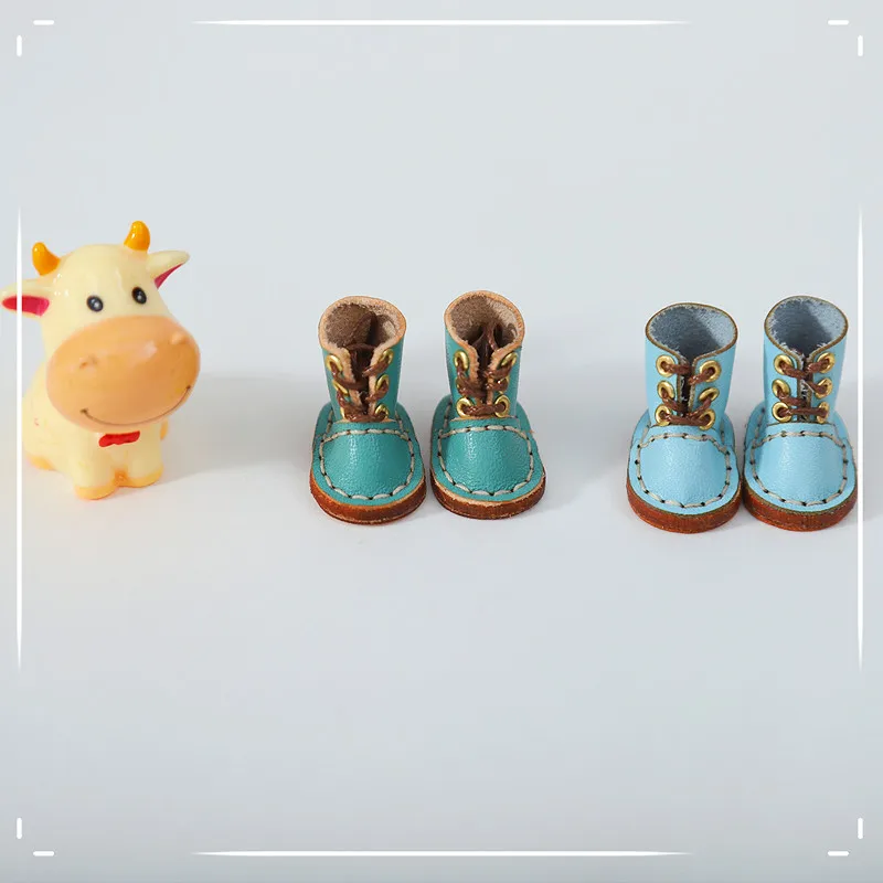 New 1/12bjd Bjd Doll Shoes High Top Handmade Leather Cowhide boots Shoes For Obitsu 11 OB11 Size GSC Doll 11cm Body Body9