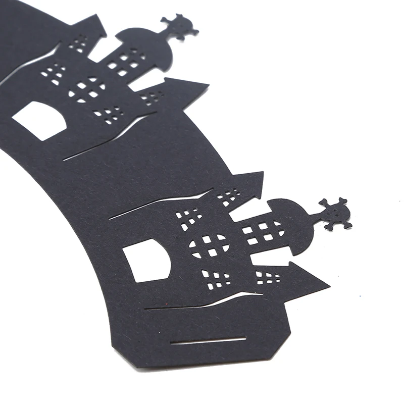 50 Pcs Halloween Black Hollow Cake Paper Cup Liners Creative Cake Tool Pastry Halloween Party Decor Baking Cupcake Wrappers Case