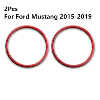 

For Ford Mustang 2015-2019 Door Speaker Panel Cover Carbon Fiber Stickers Decoration Car