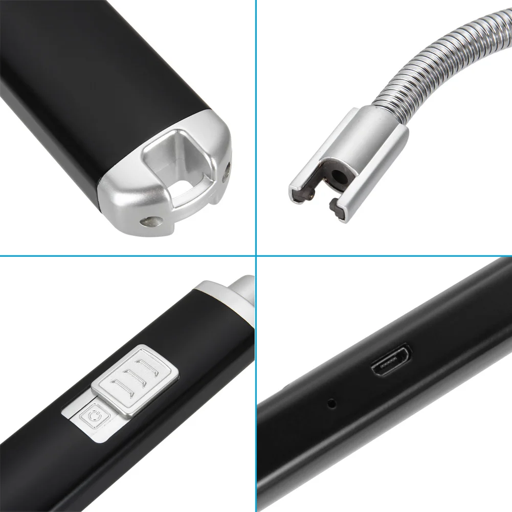 Электрическая дуговая Зажигалка USB перезаряжаемая Беспламенное ветрозащитное гибкое свеча зажигалки для барбекю плита JS22