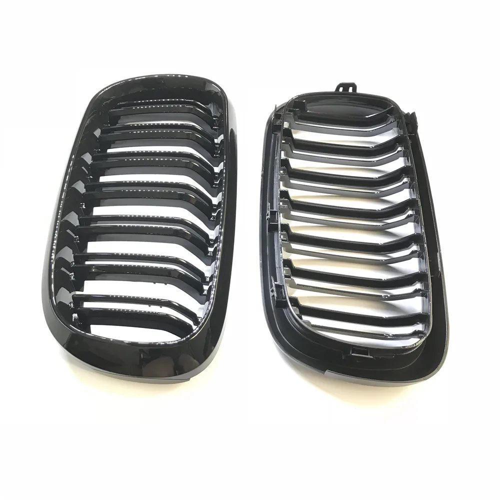 Пара 14 16 для BMW X5 F15 X6 F16 2014 2015 2016 передняя решетка с двумя планками глянцевая черная