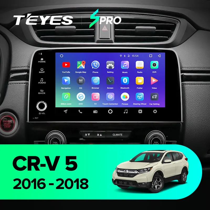 TEYES SPRO Штатная магнитола для Хонда ЦРВ ЦР-В 5 Honda CRV CR-V 5 RT RW Android 8.1, до 8-ЯДЕР, до 4+ 64ГБ 32EQ+ DSP 2DIN автомагнитола 2 DIN DVD GPS мультимедиа автомобиля головное устройство