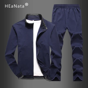 

New Sportswear Men 2020 Autumn Set Mens Tracksuit Striped Zipper Sweatshirt + Sweatpants Men Casual Sporting Suits 2 Pieces Set
