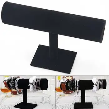 

Velvet/Faux Leather Jewelry Display Stand T-Bar Rack For Bracelet/Bangle/Watch/Necklace/Chain Display Holder Jewelry Organizer
