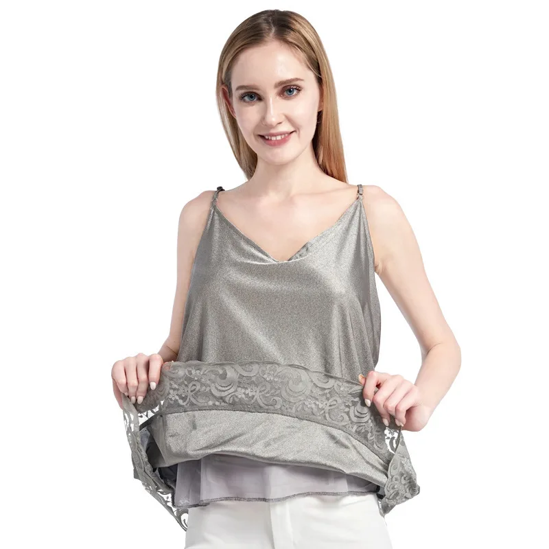 

Dress Full Silver Fiber Double-deck Clothes Camisole Bellyband Within Stage Go To Work Pregnant Woman Serve