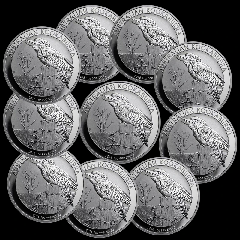 5PCs/10PCs Non-Magnetic Australia 1 OZ .999 Silver Coins Kookaburra Animal Elizabeth One Troy Ounce Replica Souvenir Gifts | Дом и сад