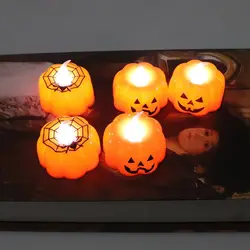 Тыква свеча светодиодный ночник украшения реквизит Свеча для Хэллоуина игрушка призрак Праздничная Тыква Белый теплый свет