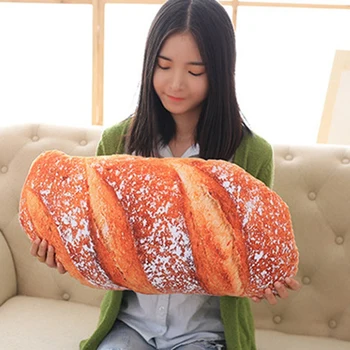 

60cm 3 Kinds Creative Bread Pattern Pillow Funny Soft Massage Neck Pillow PP Cotton Filler Cervical Health Care Pillow A