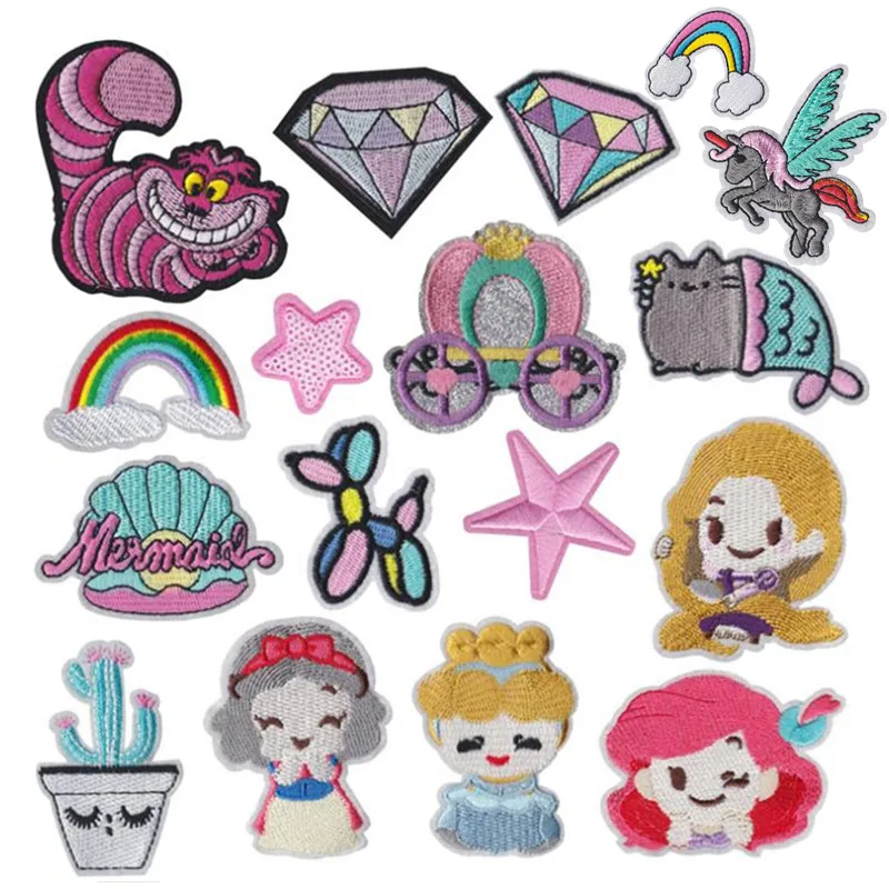 Blingbling Русалка Оболочка Принцесса Звезда нашивка для одежды утюгом на вышитая
