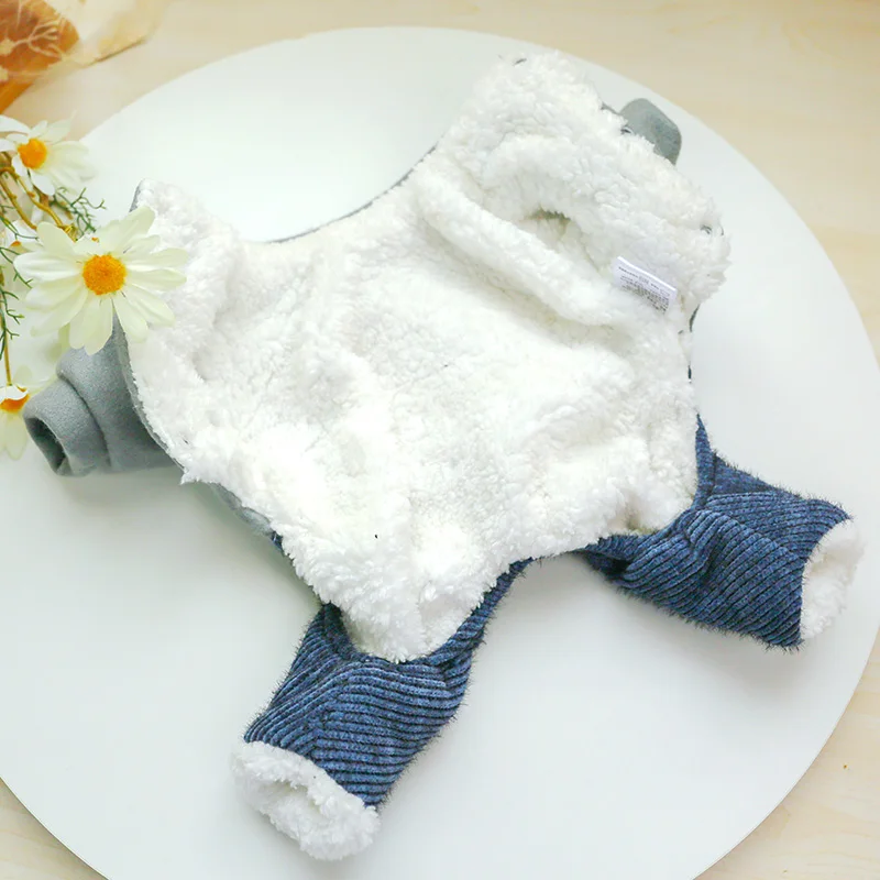 腮红花朵熊四脚裤棉衣_6105