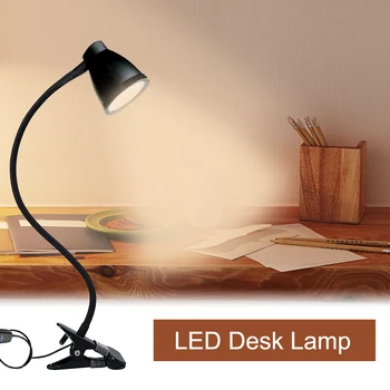 

LED Desk Lamp Eye Protection Fill In Children Learning Night Reading Clip On Flexible Gooseneck Bedroom Dimmable Living Room