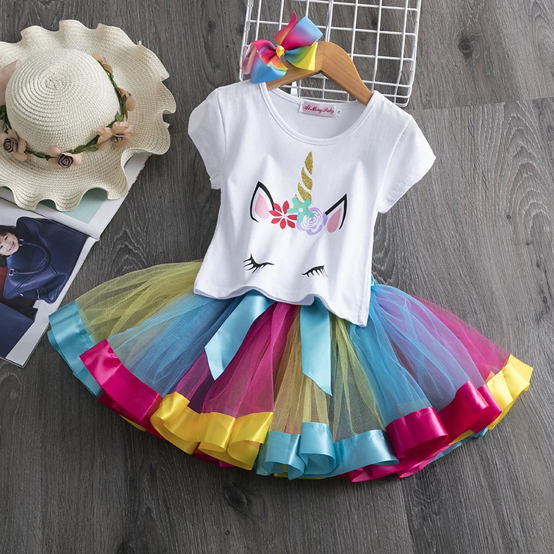 Unicorn Princess Tutu Rainbow Sequin Dress
