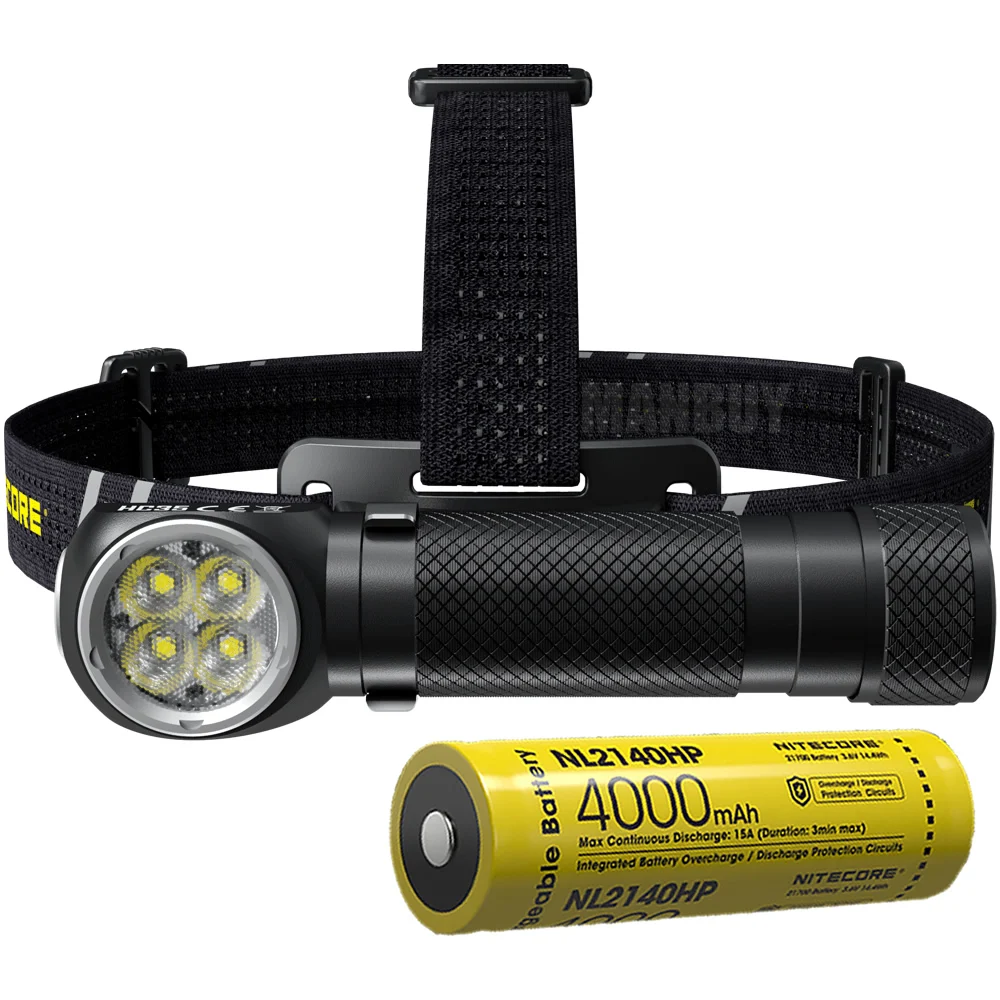 Скидка NITECORE HC35 CREE 4LED 2700 люмен Перезаряжаемые фара головного света + 4000 мА/ч 21700