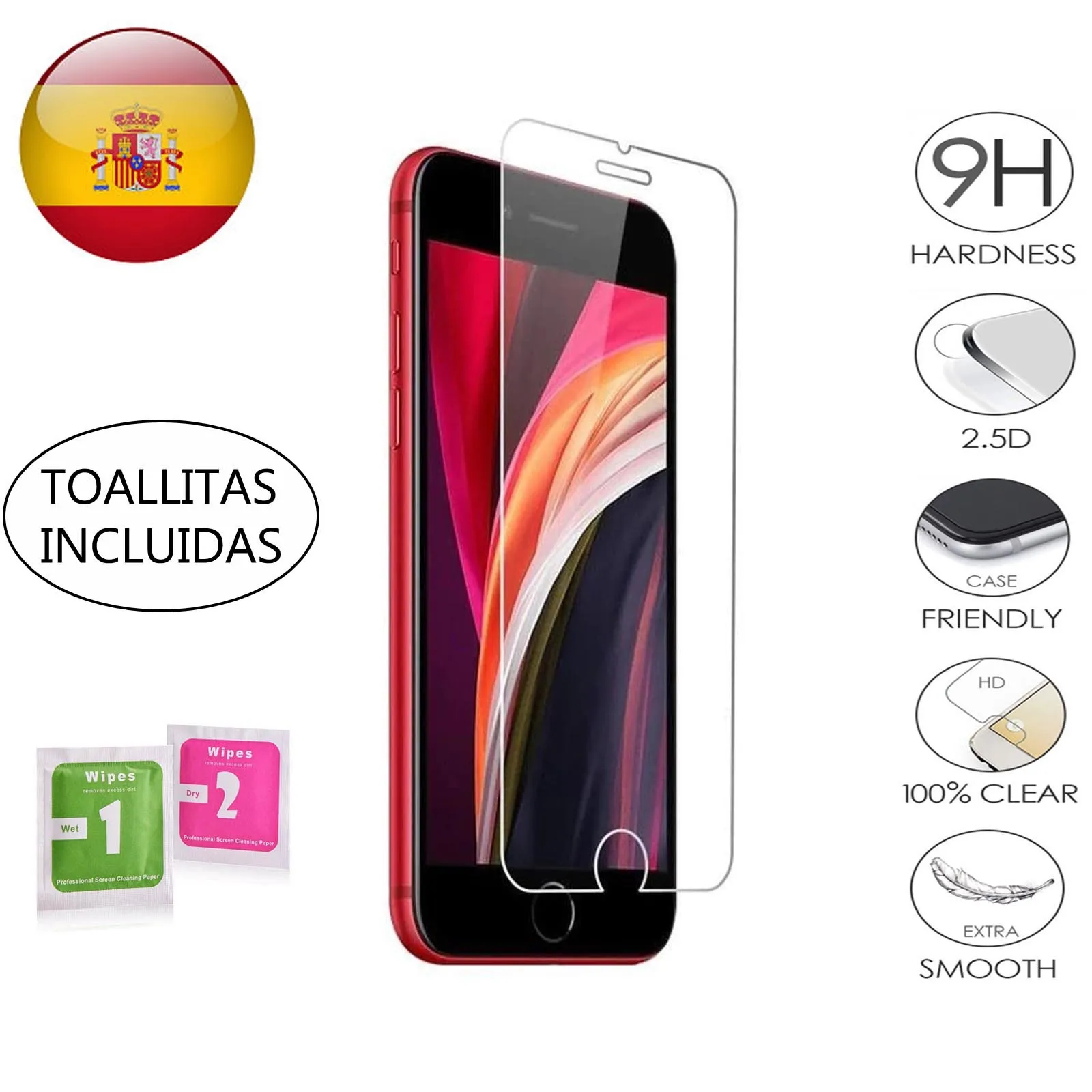 Protector Pantalla Cristal Templado Iphone 5 5S 5C Se Se2 6 6S 7 8 11 Plus X Xs 11 Pro 11 Pro Max 12 Mini 12 Pro Max