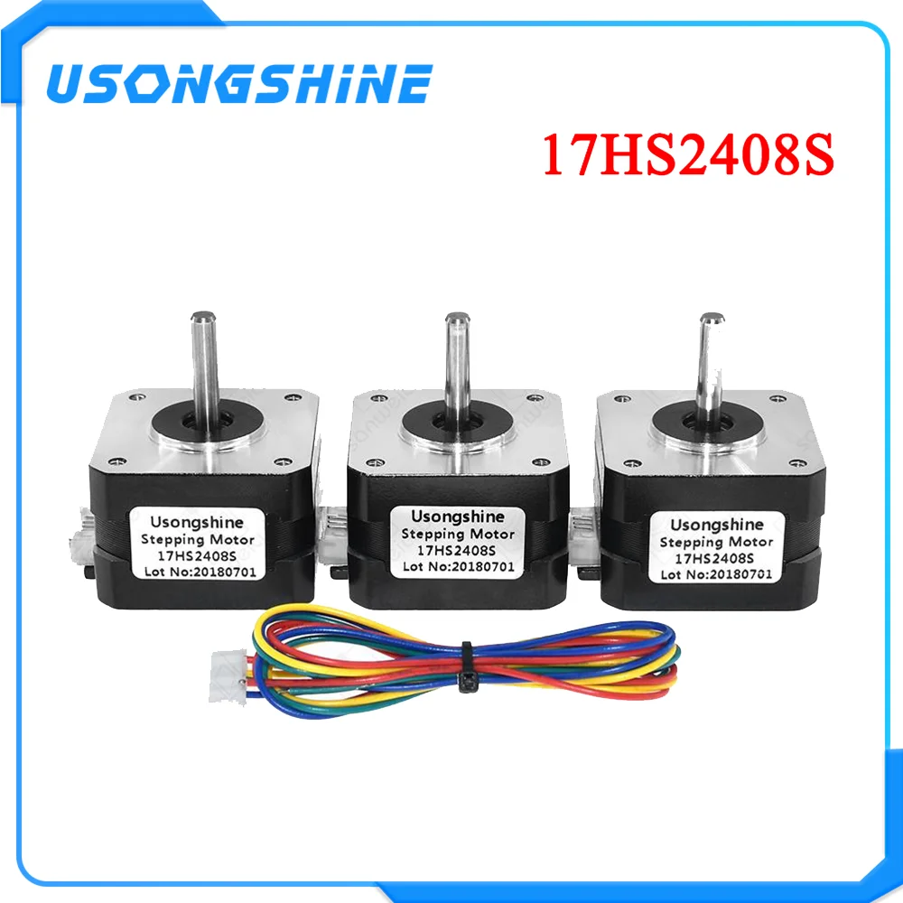 Шаговый двигатель Nema 17HS2408S 3 шт./лот 4 свинцовый 17 42BYGH 0.6A CE ROSH iso cnc лазерный и 3D