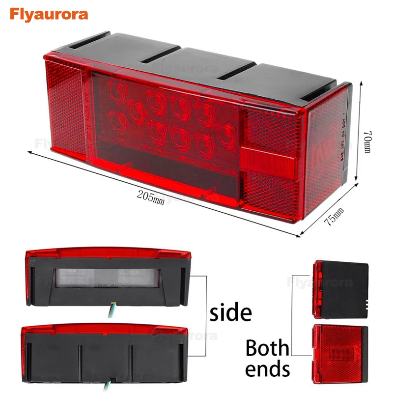 2 шт. 12 В 24 в водонепроницаемый прочный автомобильный грузовик светодиодный задний хвост световая сигнализация, световые приборы задний фонарь для прицепа караванов UTE Campers ATV лодки