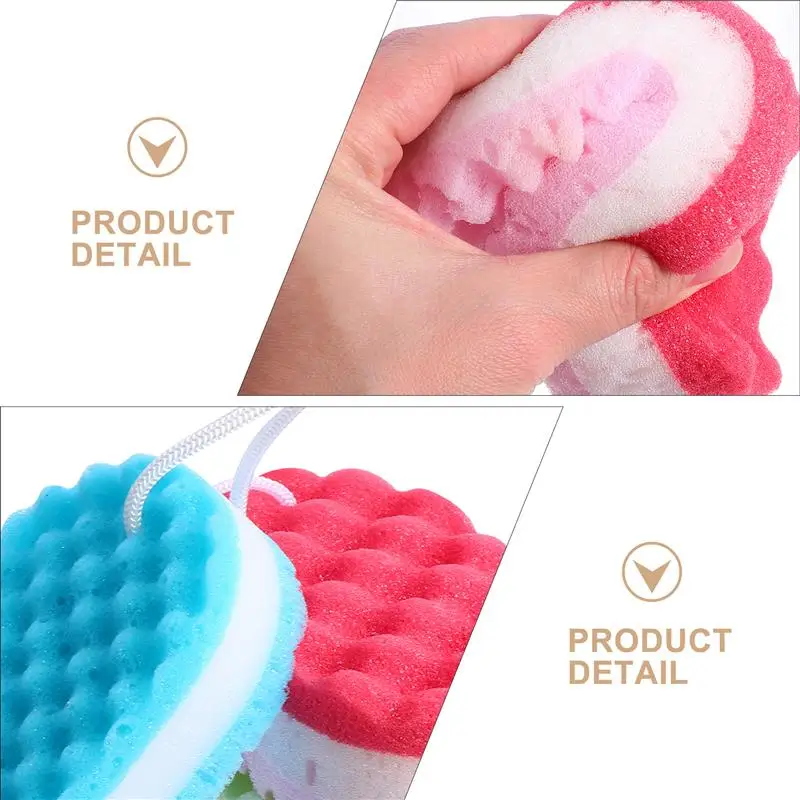 3pcs Bath Face Face Bath Body Wash Scrubber Super Massage Brush Scrubber Sponge Cleaner Bathroom Shower Bathing 5